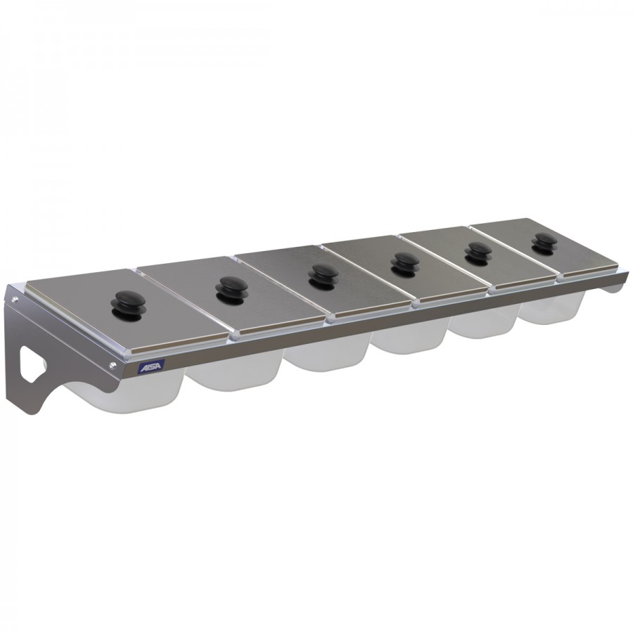 Condimentadora de Parede 6 Cubas Acrílico 1/6 100mm - Aisa